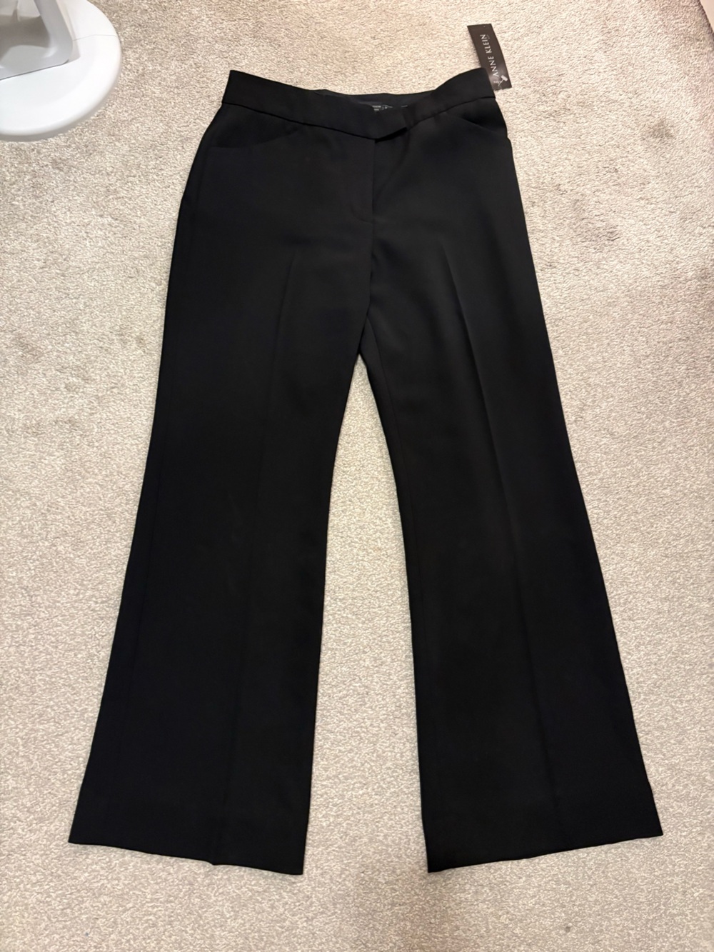 Anne Klein Black Straight-Leg Dress Pants